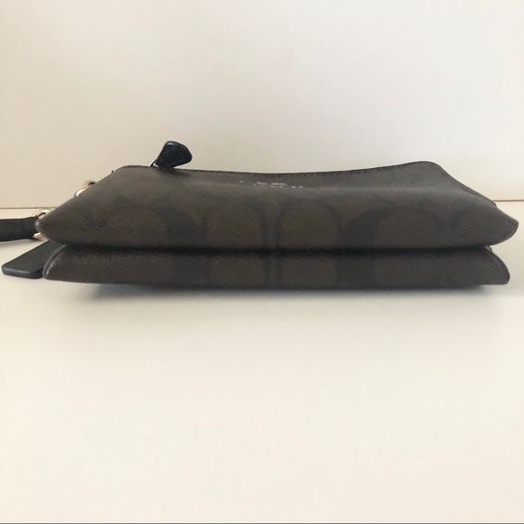 Coach Signature Double Corner Zip Wristlet - Picture 3 of 8
